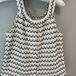 MADEWELL TEXTURE AND THREAD Black and White Knit Tank Top. XS EUC